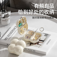 Portable Marshmallow Jewelry Box Travel Organizer for Rings Earrings Necklaces