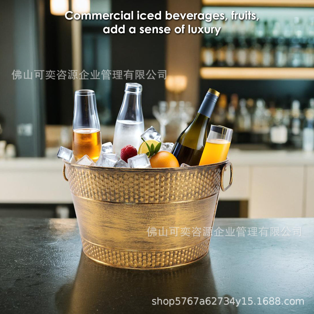 Galvanized Oval Ice Bucket for Outdoor Parties, Bars, KTV, Beer, and Champagne Chilling
