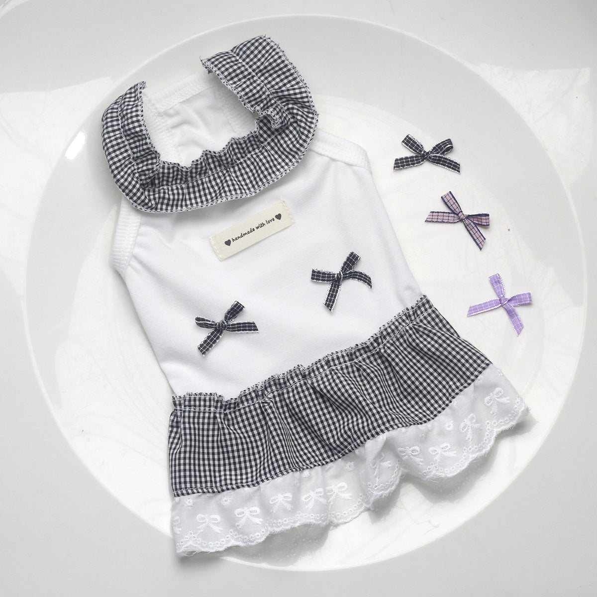 Pet Dog Cat Summer Breathable Thin Bowknot Sling Dress