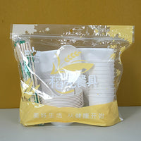 Biodegradable Rice Husk Tableware Set - Disposable Heat-Resistant Bowls, Plates, Cups, and Cutlery for Home & Outdoor Dining