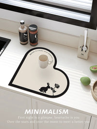 French Diatomaceous Earth Absorbent Mat for Kitchen Countertops and Coffee Machines