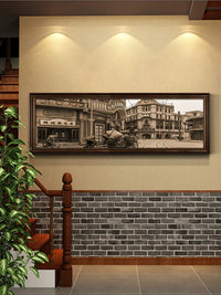 Vintage Shanghai Street Scene Wall Art for Restaurant Decor
