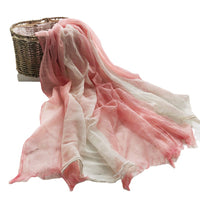 Lightweight Cotton Linen Scarf Shawl for Women, Solid Color Sun Protection Headscarf