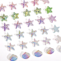 Glass Plated AB Starfish Shell Fish Loose Beads for DIY Jewelry Making
