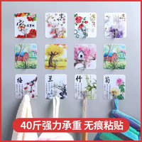 Punch-Free Adhesive Hooks for Wall, Heavy Duty Stainless Steel Utility Hooks for Kitchen Bathroom