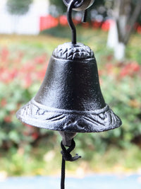 Cast Iron Wall-Mounted Hand-Crank Bell for Garden & Patio