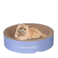 Durable Corrugated Cardboard Cat Scratcher Bed with Catnip - Oval Shape