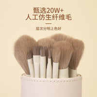 10-Piece Makeup Brush Set with Soft Bristles for Eyeshadow, Powder, and Concealer