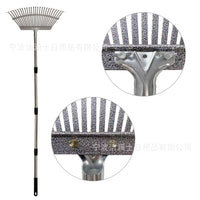 25-Tine Adjustable Stainless Steel Garden Rake for Leaves and Debris