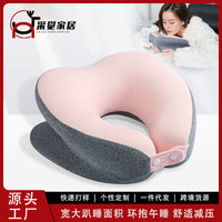 Multifunctional U-Shaped Memory Foam Neck Pillow for Napping and Travel, Removable Ice Silk Cover