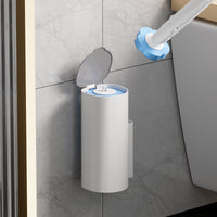 Disposable Toilet Brush Set with Wall-Mounted Holder, No Dead Ends Cleaning