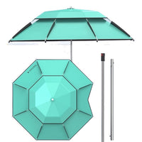 Portable Outdoor Sunshade Umbrella for Camping, Fishing, and Stalls - Double-Layer UV Protection