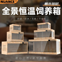 Oak Panoramic Thermostatic Reptile Terrarium with Smart Temperature Control for Tortoises, Lizards, and Snakes