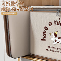Foldable Fabric Storage Box with Lock for Clothes, Toys, and Home Organization