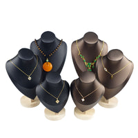 Solid Wood Jewelry Display Stand Necklace Mannequin Bust Holder for Pendants and Necklaces