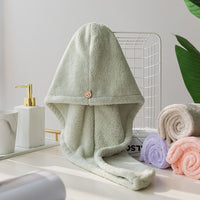 Coral Fleece Hair Drying Towel Wrap with Strong Absorbency for Long Hair