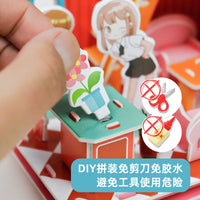 3D Quiet Book Puzzle for Kids, Educational DIY Dollhouse Model Toy for Boys and Girls, Kindergarten Craft