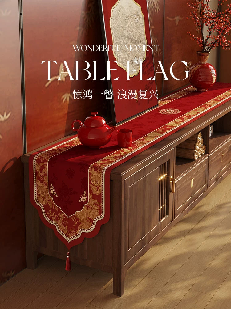 Chinese Wedding Table Runner for TV Cabinet Coffee Table Dining Table Decoration