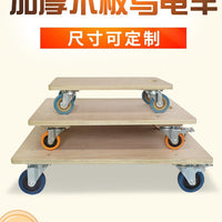 Heavy-Duty Wooden Platform Cart with Wheels for Moving and Transport