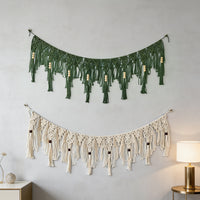 Hand-Woven Macrame Wall Hanging Tapestry with Tassels for Bohemian Decor