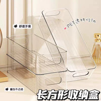 Clear PET Desktop Storage Box Stackable Organizer for Cosmetics, Snacks, and Stationery