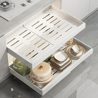 Retractable Under-Sink Cabinet Organizer Pull-Out Storage Rack for Kitchen
