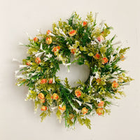 Artificial Wildflower Wreath for Front Door & Wall Decor - Spring/Summer Floral Garland