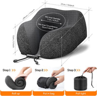 U-Shaped Memory Foam Neck Pillow for Travel and Office