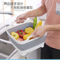 Foldable Plastic Wash Basin Portable Multi-functional Storage Basket Sink for Home Use
