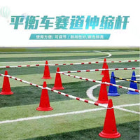 Kids Balance Bike Race Track Marker Cones - Telescopic Poles for Scooter & Roller Skating Training