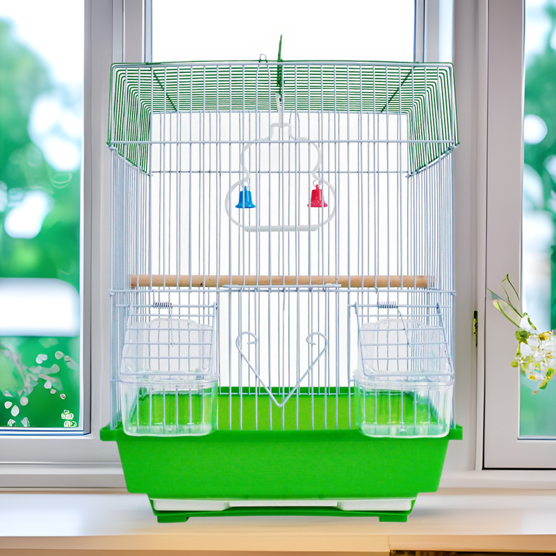 Small to Medium Splash-Proof Parrot Bird Cage for Budgies Cockatiels, Iron Wire Cage, Export Quality