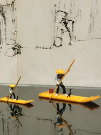 Miniature Chinese-Style Boat and Raft Ornaments for Micro Landscape Decor