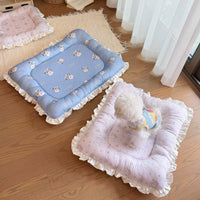 Pet Cooling Mat for Dogs and Cats, Summer Ice Silk Kennel Pad, Non-Stick Hair, Breathable and Comfortable