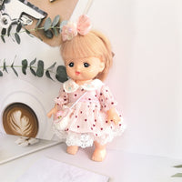25cm Milou Doll Clothes Set with Heart Dot Dress and Butterfly Bag