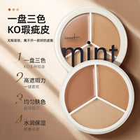 Sweet Mint 3-Color Concealer Palette for Dark Circles, Blemishes, and Tattoo Coverage