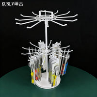 Two-Tier Rotating Jewelry Display Stand for Necklaces, Bracelets, Lipsticks and Keys