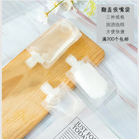 Travel Toiletry Pouch Set Foldable Refillable Lotion Shampoo Liquid Dispenser Bottles
