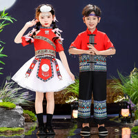 Children's Zhuang, Miao, Yao, Tujia Ethnic Group Performance Costume
