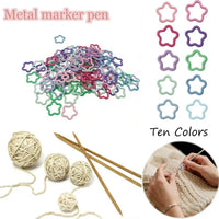 Star Stitch Markers for Knitting and Crocheting, Enamel Coated Metal Stitch Holders