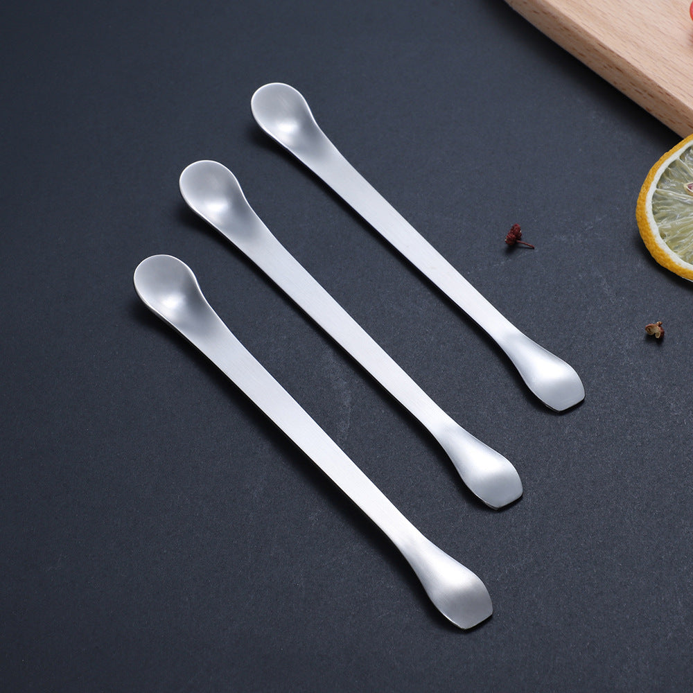 Long Handle Stainless Steel Double-Sided Stirring Spoon for Coffee, Milk Tea, and Kitchen Seasoning