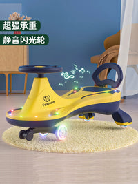 Kids' Ride-On Swing Car with Music and Lights, Anti-Roll Design, for Ages 1-8