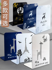 Retractable Metal Bookends for Desk Organization, Heavy-Duty Book Holder for Students and Office