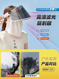 Electric Scooter Sun Protection Hat with Face Shield for Cycling, UV Protection, Windproof