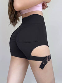 Women's High Waist Yoga Shorts with Pockets, Quick Dry Workout Shorts, Summer Peach Butt Lifting Athletic Shorts