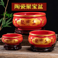 Ceramic Cornucopia Basin Ornament for Home Decor, Feng Shui Wealth Accumulation Incense Burner