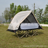2-in-1 Off-Ground Tent with Ground Mat, Single Person Outdoor Camping Tent without Bed