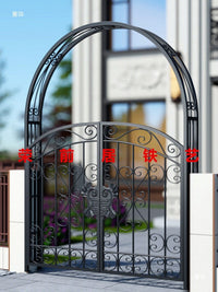 European Garden Archway for Climbing Plants, Outdoor Metal Trellis for Roses and Flowers, Villa Garden Decor