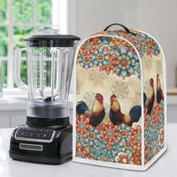 Rooster Print Food Processor Dust Cover Washable Polyester Kitchen Appliance Protector