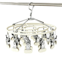 Stainless Steel Laundry Drying Rack with Clips for Socks Underwear