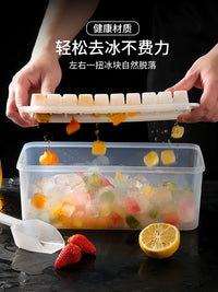 Food-Grade Ice Cube Tray with Lid, Large Capacity Ice Maker Mold for Refrigerator, Long Strip Storage Box